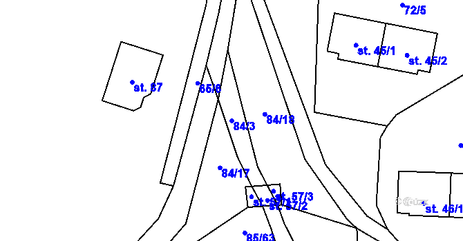 Parcela st. 84/3 v KÚ Lipka u Vimperka, Katastrální mapa