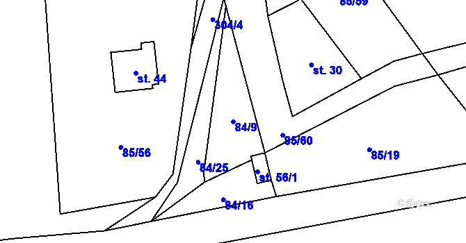 Parcela st. 84/9 v KÚ Lipka u Vimperka, Katastrální mapa