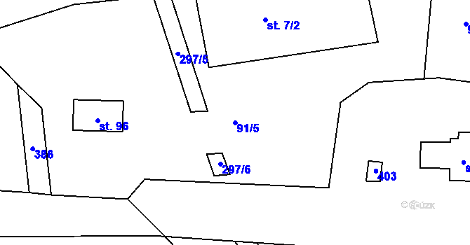 Parcela st. 91/5 v KÚ Lipka u Vimperka, Katastrální mapa
