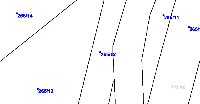 Parcela st. 265/12 v KÚ Lipka u Vimperka, Katastrální mapa