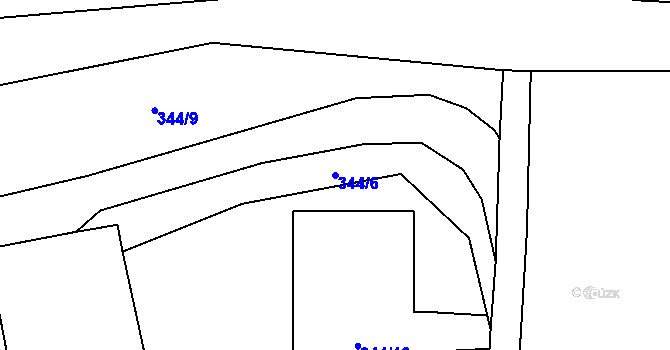 Parcela st. 344/6 v KÚ Lipka u Vimperka, Katastrální mapa