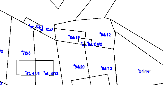 Parcela st. 54/1 v KÚ Lipka u Vimperka, Katastrální mapa