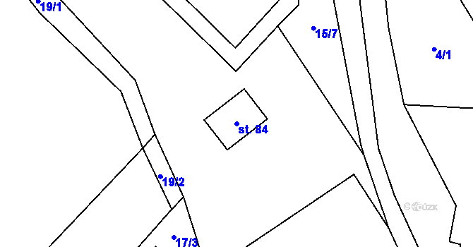 Parcela st. 84 v KÚ Lipka u Vimperka, Katastrální mapa