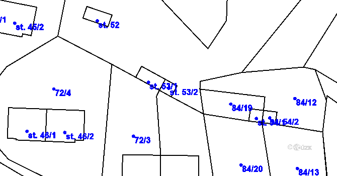 Parcela st. 53/2 v KÚ Lipka u Vimperka, Katastrální mapa