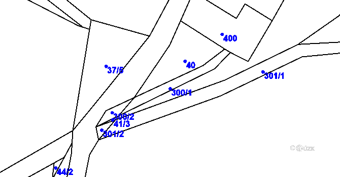 Parcela st. 300/1 v KÚ Lipka u Vimperka, Katastrální mapa