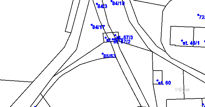 Parcela st. 85/63 v KÚ Lipka u Vimperka, Katastrální mapa