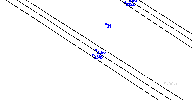 Parcela st. 33/5 v KÚ Skláře u Vimperka, Katastrální mapa