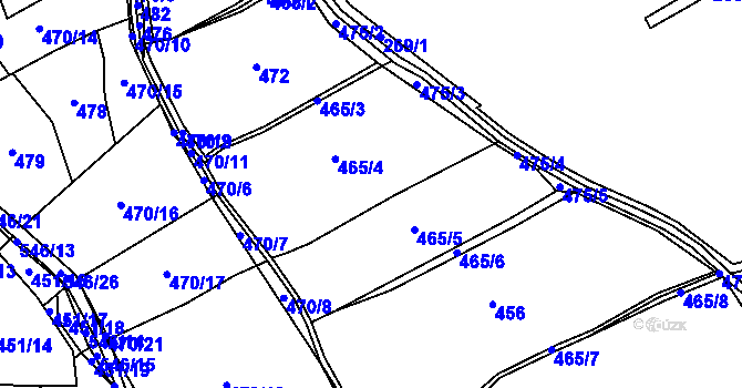 Parcela st. 465 v KÚ Solná Lhota, Katastrální mapa