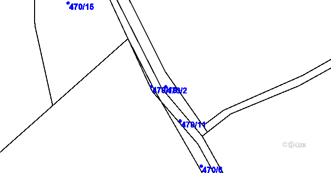 Parcela st. 470/2 v KÚ Solná Lhota, Katastrální mapa