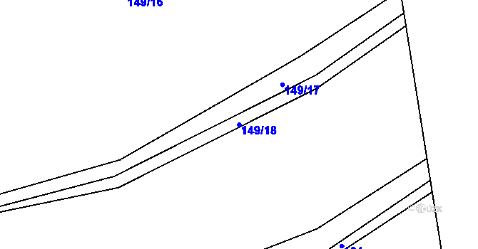 Parcela st. 149/18 v KÚ Solná Lhota, Katastrální mapa