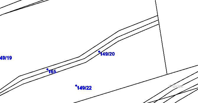 Parcela st. 149/20 v KÚ Solná Lhota, Katastrální mapa