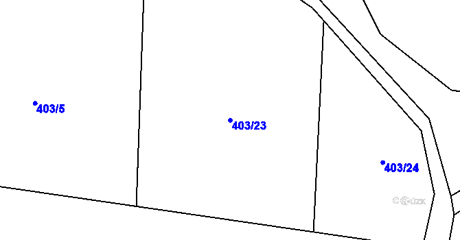 Parcela st. 403/23 v KÚ Solná Lhota, Katastrální mapa