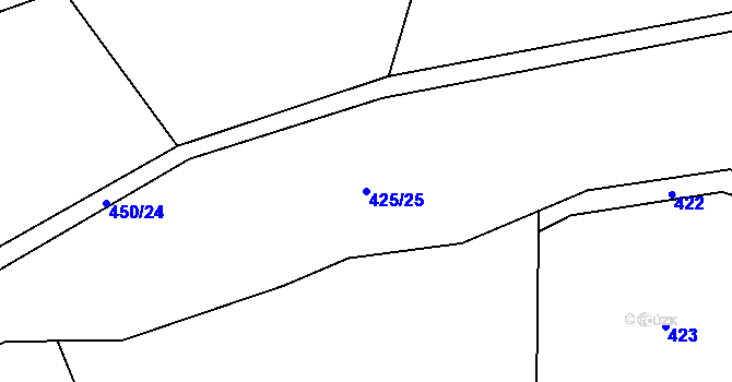 Parcela st. 425/25 v KÚ Solná Lhota, Katastrální mapa