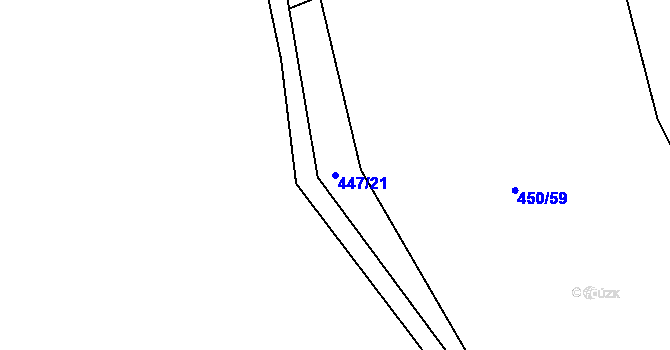 Parcela st. 447/21 v KÚ Solná Lhota, Katastrální mapa