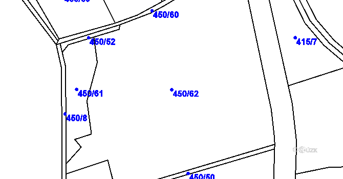 Parcela st. 450/62 v KÚ Solná Lhota, Katastrální mapa