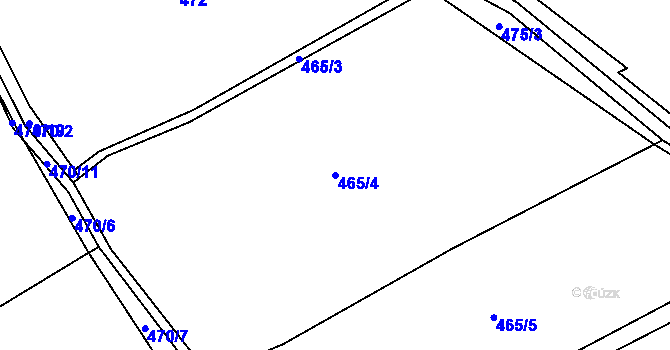 Parcela st. 465/4 v KÚ Solná Lhota, Katastrální mapa