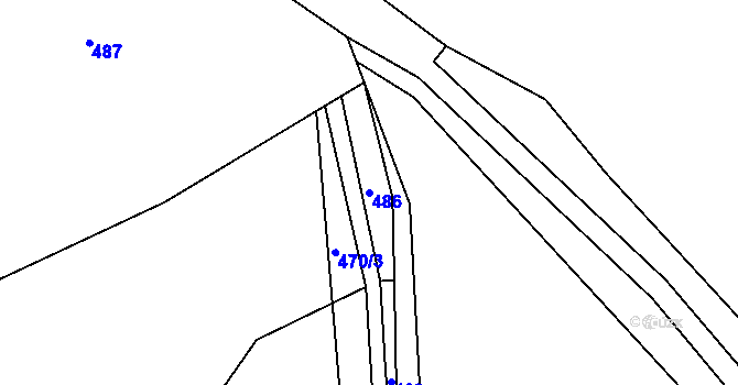 Parcela st. 486 v KÚ Solná Lhota, Katastrální mapa
