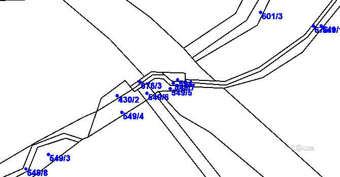 Parcela st. 549/5 v KÚ Solná Lhota, Katastrální mapa