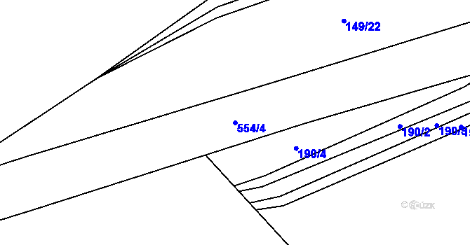 Parcela st. 554/4 v KÚ Solná Lhota, Katastrální mapa