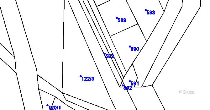 Parcela st. 42/2 v KÚ Klášterec, Katastrální mapa