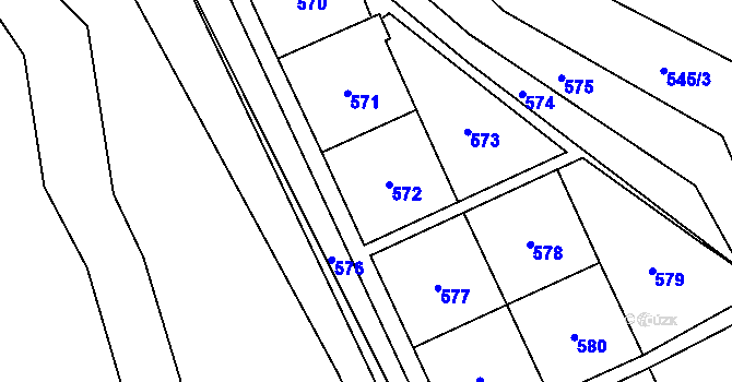 Parcela st. 42/12 v KÚ Klášterec, Katastrální mapa