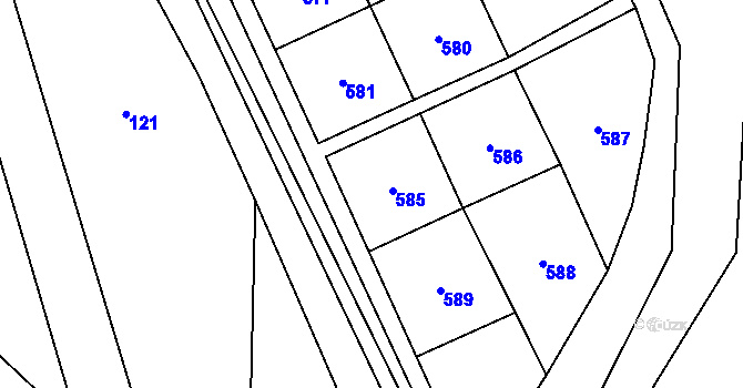 Parcela st. 42/15 v KÚ Klášterec, Katastrální mapa