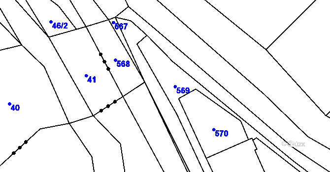 Parcela st. 42/18 v KÚ Klášterec, Katastrální mapa
