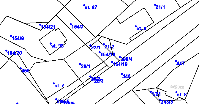 Parcela st. 154/18 v KÚ Klášterec, Katastrální mapa