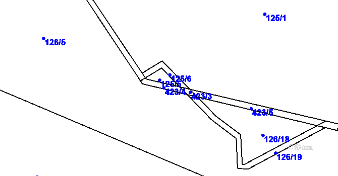 Parcela st. 423 v KÚ Klášterec, Katastrální mapa