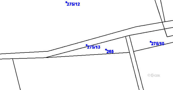 Parcela st. 275/13 v KÚ Klášterec, Katastrální mapa