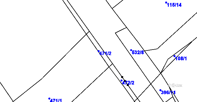 Parcela st. 471/2 v KÚ Klášterec, Katastrální mapa