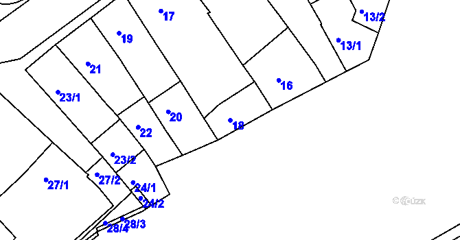 Parcela st. 18 v KÚ Klášterec nad Ohří, Katastrální mapa