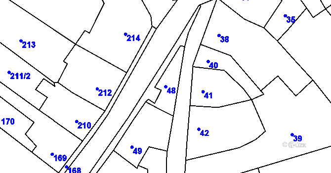 Parcela st. 48 v KÚ Klášterec nad Ohří, Katastrální mapa