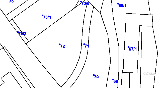 Parcela st. 71 v KÚ Klášterec nad Ohří, Katastrální mapa