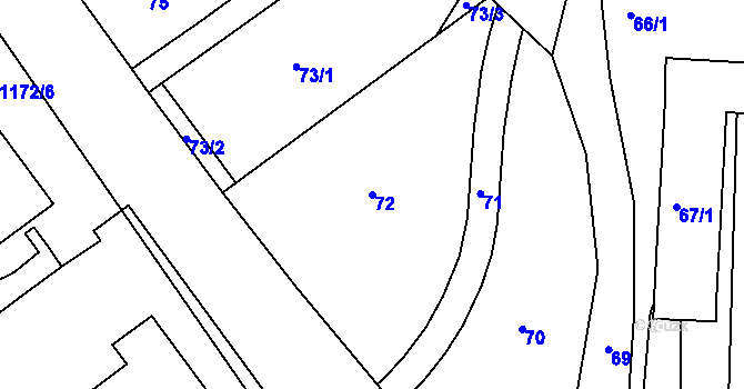 Parcela st. 72 v KÚ Klášterec nad Ohří, Katastrální mapa
