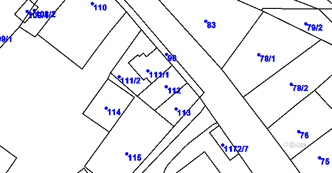 Parcela st. 112 v KÚ Klášterec nad Ohří, Katastrální mapa