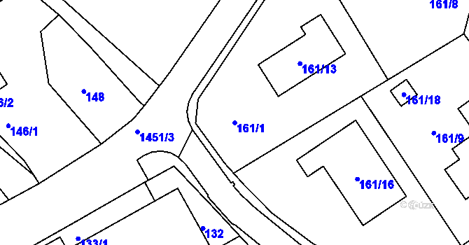 Parcela st. 161/1 v KÚ Klášterec nad Ohří, Katastrální mapa