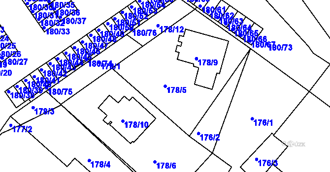 Parcela st. 178/5 v KÚ Klášterec nad Ohří, Katastrální mapa