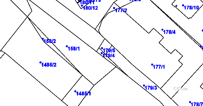 Parcela st. 179/4 v KÚ Klášterec nad Ohří, Katastrální mapa