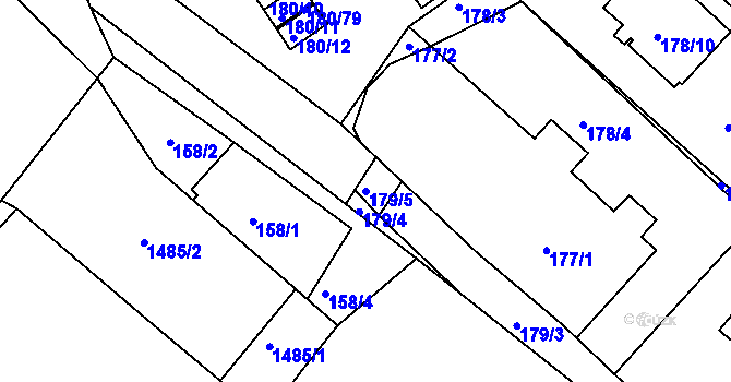 Parcela st. 179/5 v KÚ Klášterec nad Ohří, Katastrální mapa