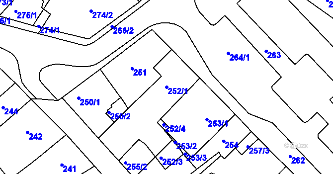 Parcela st. 252/1 v KÚ Klášterec nad Ohří, Katastrální mapa