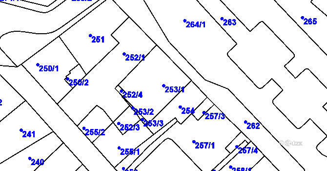 Parcela st. 253/1 v KÚ Klášterec nad Ohří, Katastrální mapa