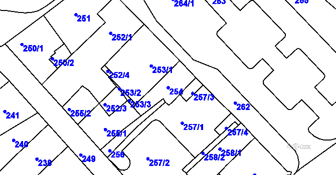 Parcela st. 254 v KÚ Klášterec nad Ohří, Katastrální mapa
