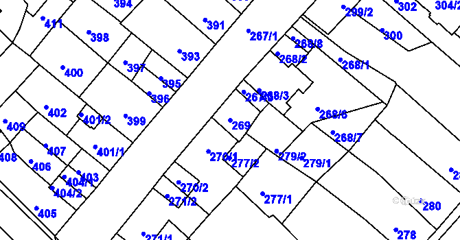 Parcela st. 269 v KÚ Klášterec nad Ohří, Katastrální mapa