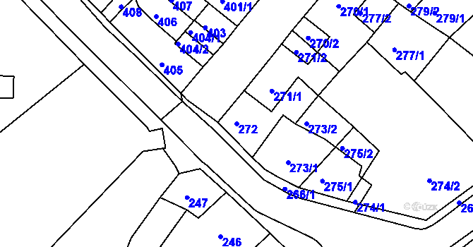 Parcela st. 272 v KÚ Klášterec nad Ohří, Katastrální mapa