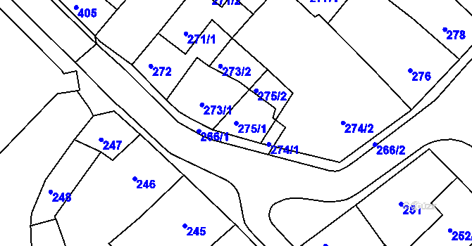 Parcela st. 275/1 v KÚ Klášterec nad Ohří, Katastrální mapa