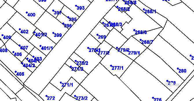 Parcela st. 277/2 v KÚ Klášterec nad Ohří, Katastrální mapa