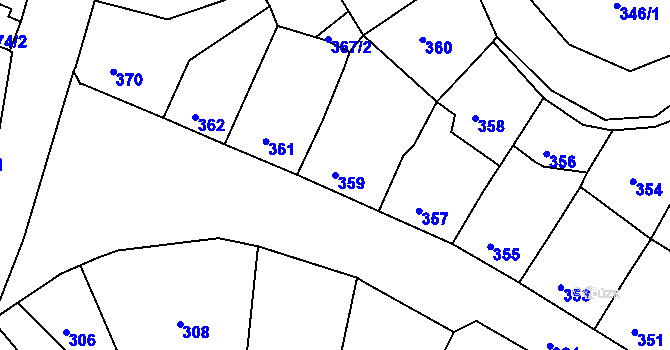 Parcela st. 359 v KÚ Klášterec nad Ohří, Katastrální mapa