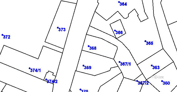 Parcela st. 368 v KÚ Klášterec nad Ohří, Katastrální mapa