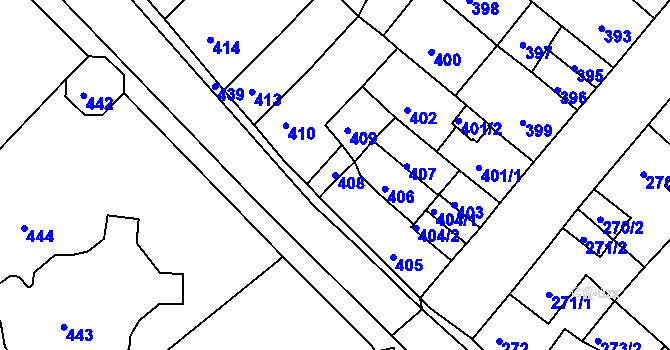 Parcela st. 408 v KÚ Klášterec nad Ohří, Katastrální mapa